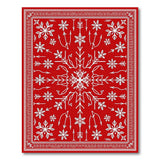 Red Snowflake Tribal Area Rug