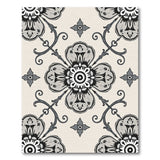 Ornate Black White Floral Vintage Area Rug