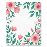 Blush Pink Floral Border Pink Area Rug