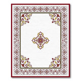 Red Ornate Red Gold Floral Border Area Rug