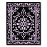 Ornate Pink Persian Area Rug on Black