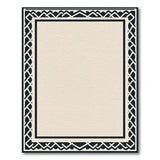 Beige Area Rug with Black Geometric Border