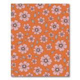 Orange Vibrant Orange Pink Floral Area Rug