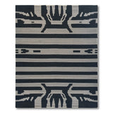 Black and White Black White Heritage Tribal Woven Rug