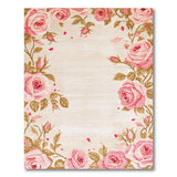 Vintage Pink Rose Border Area Rug
