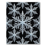 Geometric Modern Snowflake Black White Geometric Area Rug