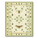 Cream Base Bee Vine Floral Area Rug