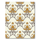 Vintage Gold Floral Damask Area Rug