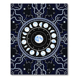 Navy Lunar Mandala Boho Area Rug