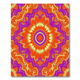 Vibrant Orange Purple Mandala Area Rug