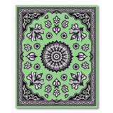 Mint Green Persian Floral Medallion Rug