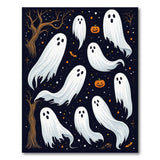 Spooky Ghosts Pumpkins Halloween Area Rug