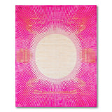 Radiant Pink Sunburst Geometric Area Rug