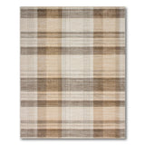Brown and Tan Tan Brown Plaid Rustic Farmhouse Area Rug