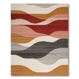 Multi-color and Patterns Wavy Abstract Multi-Color Area Rug