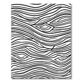 Black and White Wavy Zebra Stripe Black White Area Rug