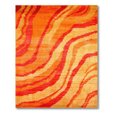 Fiery Red Orange Zigzag Geometric Area Rug