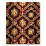 Regal Gold Crown Sunburst Red Area Rug