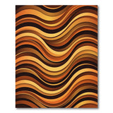 Wavy Layered Orange Abstract Area Rug