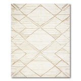 Beige Geometric Diamond Grid Area Rug
