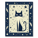 Starry Black Cat Area Rug