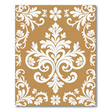 Ornate Gold Damask Floral Area Rug