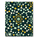 Teal Gold Molecular Geometric Area Rug