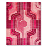 Pink Geometric Wave Area Rug