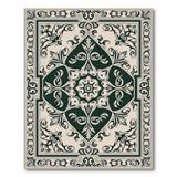 Traditional Persian Beige and Neutral Ornate Black Medallion Persian Area Rug