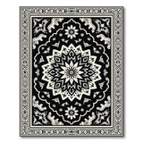 Black White Persian Medallion Area Rug