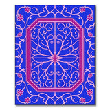 Royal Blue Persian Floral Area Rug with Pink Accents