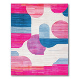 Pink Geometric Modern Vibrant Pink Geometric Area Rug