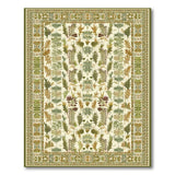Green Botanical Leaf Persian Area Rug