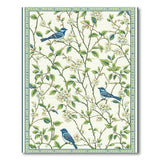 Blue Birds White Blossoms Cream Rug