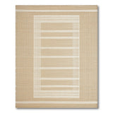 Geometric Modern Beige and Neutral Beige Framed Woven Area Rug