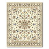Beige and Neutral Ivory Traditional Persian Floral Area Rug