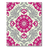 Ornate Pink Gray Persian Medallion Rug