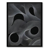 Geometric Modern Abstract Wavy Lines Black White Area Rug
