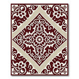 Ornate Red Ivory Persian Medallion Area Rug