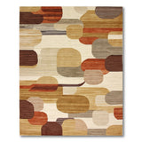 Geometric Modern Abstract Area Rug in Warm Multi-Colors