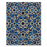 Navy Blue Persian Star and Floral Area Rug
