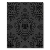 Black Damask Oval Medallion Area Rug