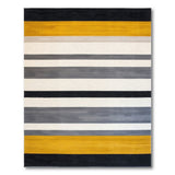 Multi-color and Patterns Bold Yellow Black Striped Area Rug