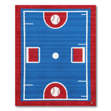Multi-color and Patterns Baseball Field Area Rug