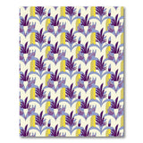 Purple Yellow Geometric Iris Leaf Area Rug
