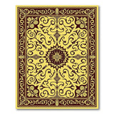 Gold and Silver Ornate Gold Medallion Persian Area Rug