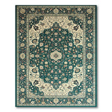 Teal Traditional Persian Floral Area Rug