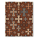 Southwestern Tribal Cross Area Rug Brown Tan