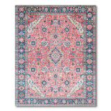 Rose Pink Persian Medallion Area Rug