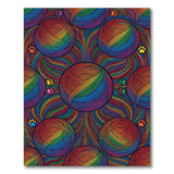 Rainbow Yarn Balls Kids Cartoon Area Rug